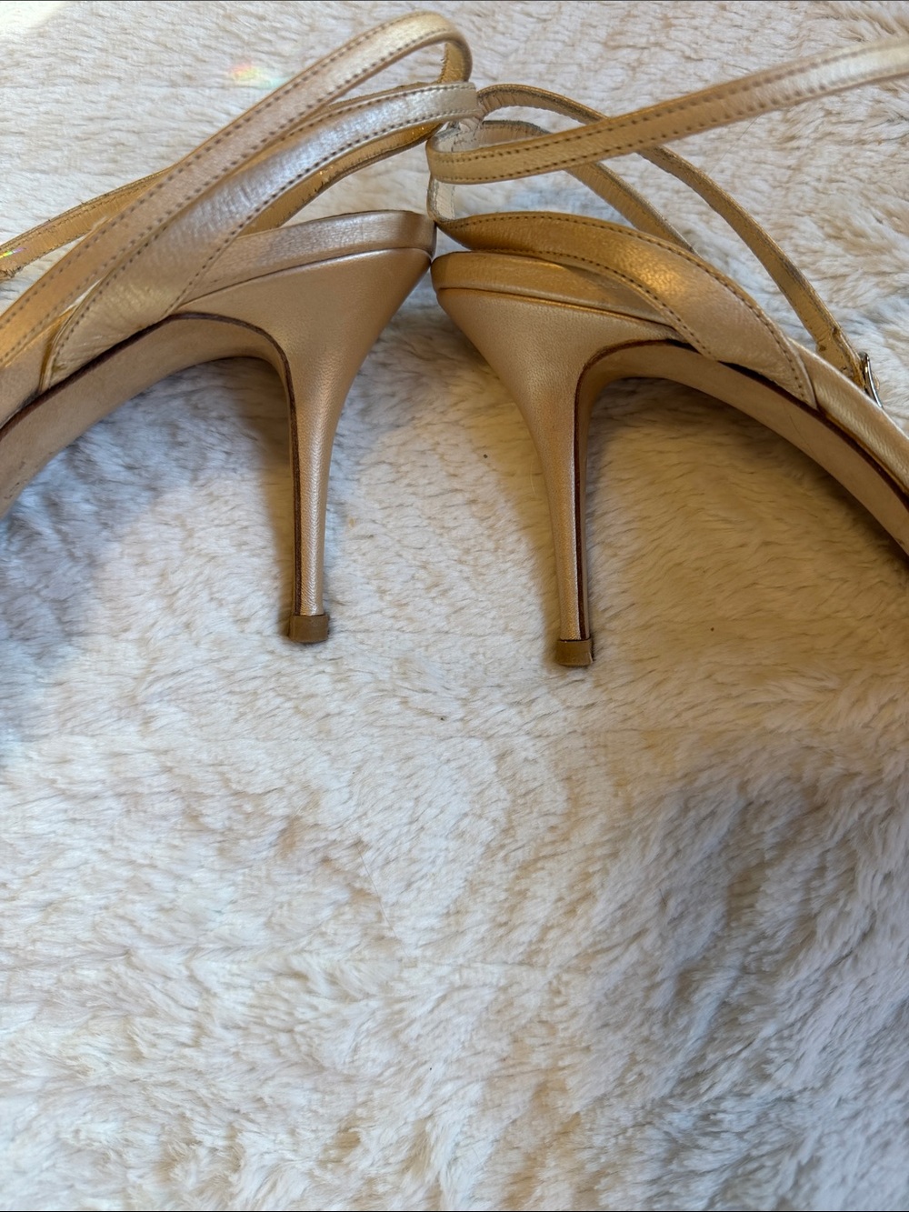 Cole Haan Metallic Gold Sandals with Crystal Accent - Picture 6 of 7